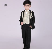 Load image into Gallery viewer, Classic Elegant Fashion Exquisite Embroidery Lovely Boy's Wedding Attire/Boy's 5-piece Set Suit 1046