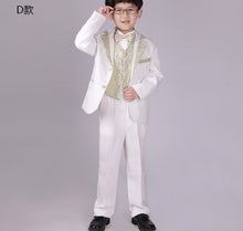 Load image into Gallery viewer, Classic Elegant Fashion Exquisite Embroidery Lovely Boy's Wedding Attire/Boy's 5-piece Set Suit 1046