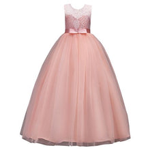 Load image into Gallery viewer, Princess Pink Lace Flower Girl Dresses 2019 Tulle Girls Pageant Dresses First Communion Dresses Kids Evening Gowns