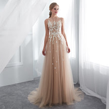 Load image into Gallery viewer, Vestidos De Gala Largos Sleeveless Prom Dresses 2019 Long Floor Length Champagne