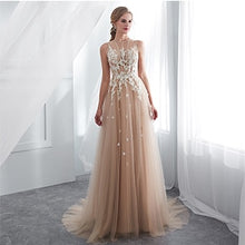 Load image into Gallery viewer, Vestidos De Gala Largos Sleeveless Prom Dresses 2019 Long Floor Length Champagne